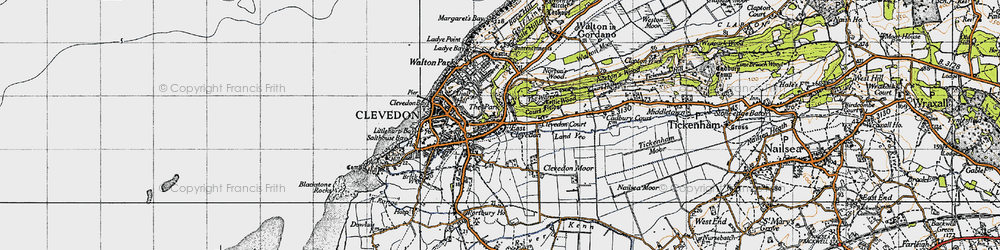 Old map of East Clevedon in 1946