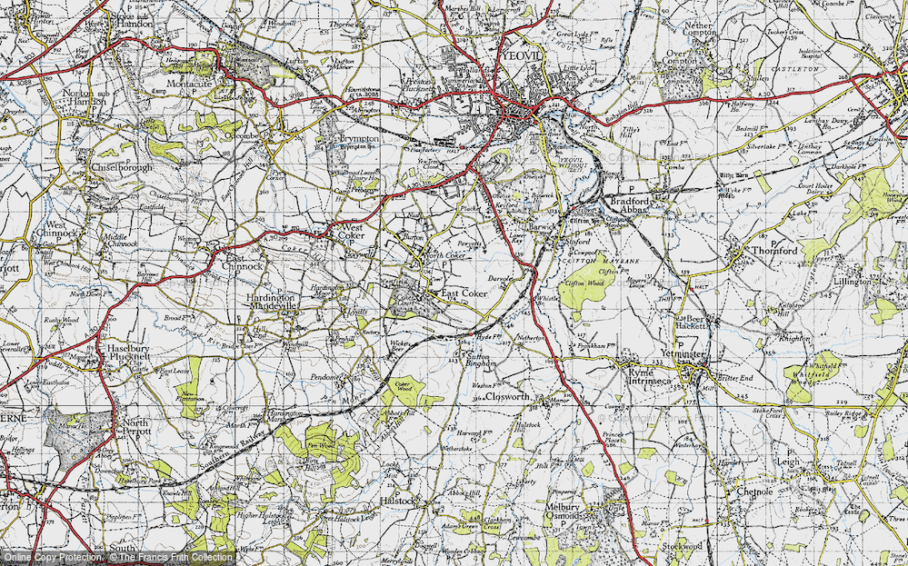 Old Map of East Coker, 1945 in 1945