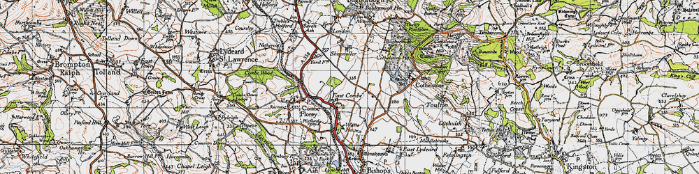 Old map of East Combe in 1946