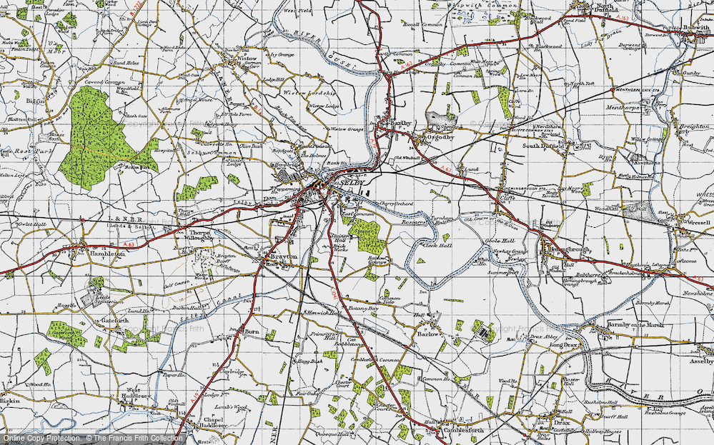 Old Map of Historic Map covering Barlow Grange in 1947