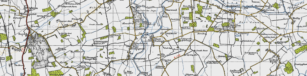 Old map of Wheldrake Ings in 1947