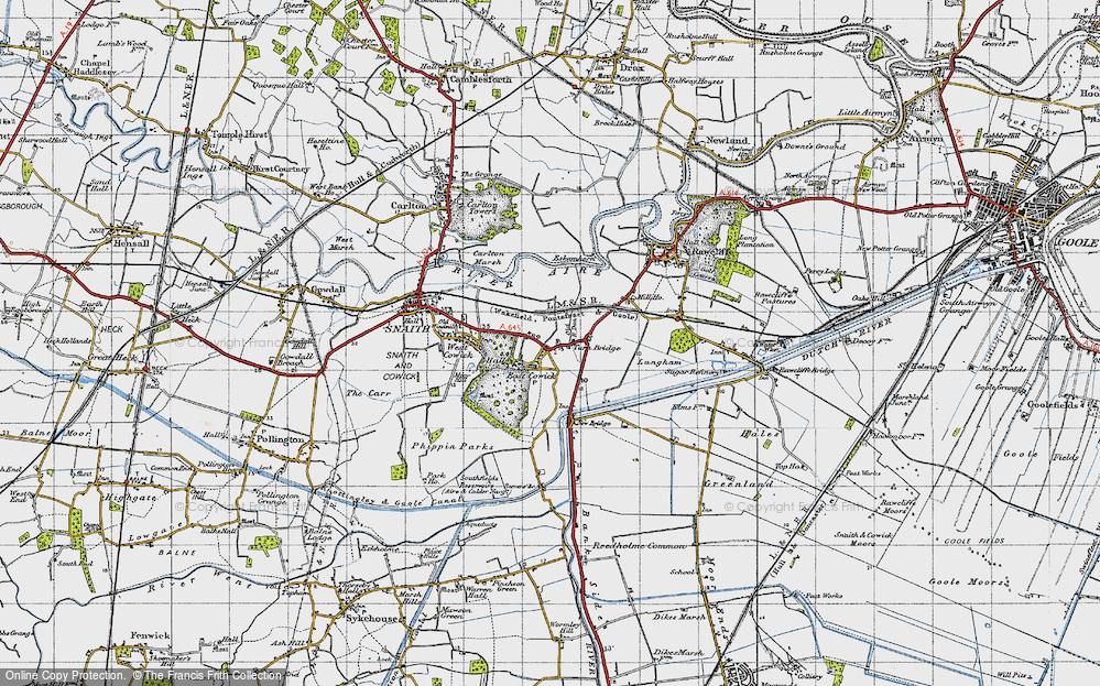Old Map of Historic Map covering Beever's Br in 1947
