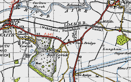 Old map of East Cowick in 1947