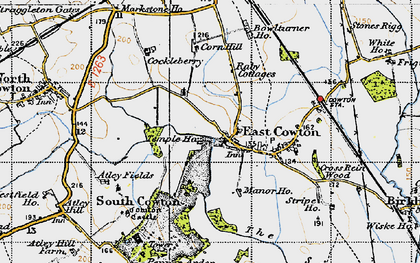 Old map of East Cowton in 1947