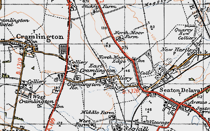 Old map of East Cramlington in 1947