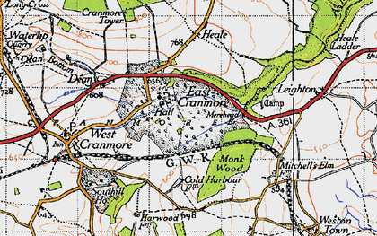 Old map of East Cranmore in 1946