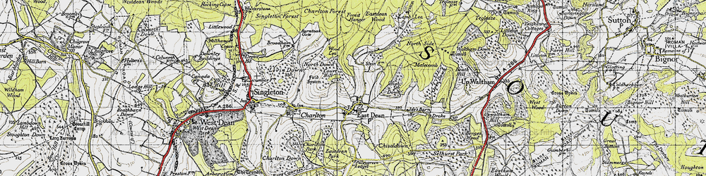 Old map of Wood Lea in 1940
