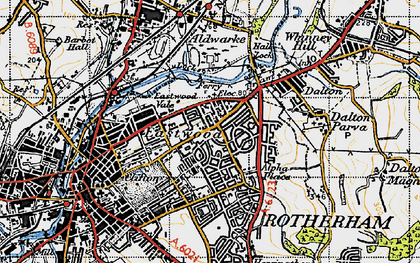 Old map of East Dene in 1947