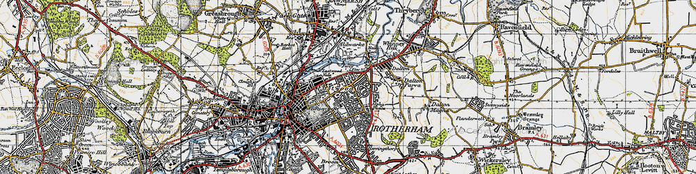 Old map of East Dene in 1947
