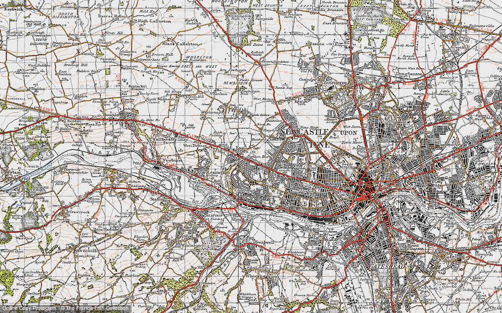 Old Map of East Denton, 1947 in 1947
