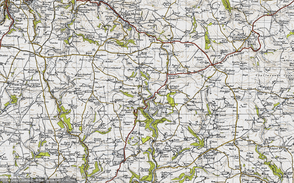Old Map of East Down, 1946 in 1946