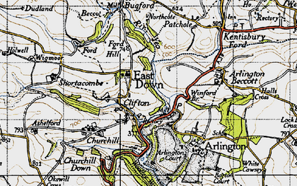 Old map of East Down in 1946