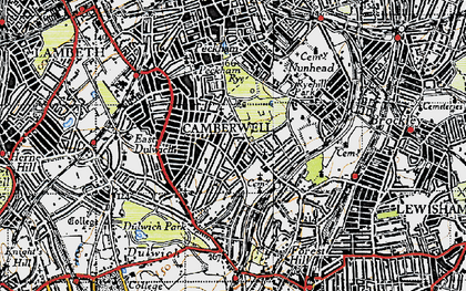 Old map of East Dulwich in 1946