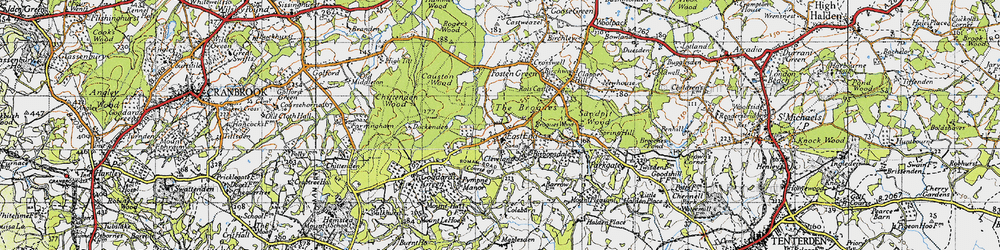 Old map of East End in 1940