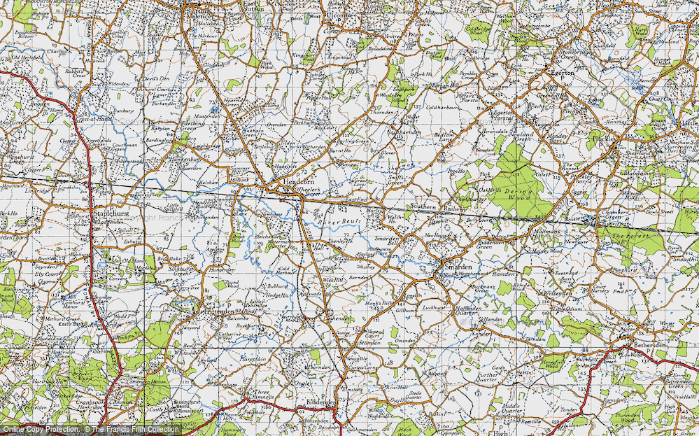 Old Map of East End, 1940 in 1940