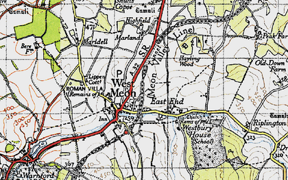 Old map of East End in 1945