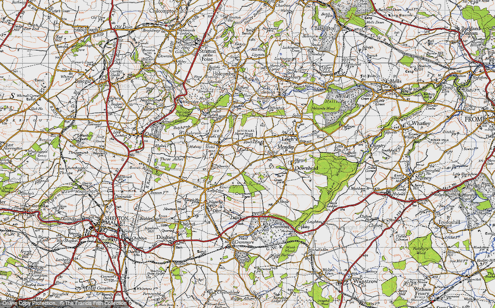 Old Map of Historic Map covering Cranmore Tower in 1946