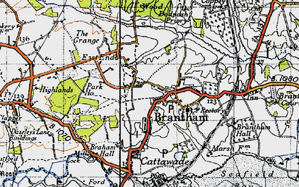 Old map of East End in 1946