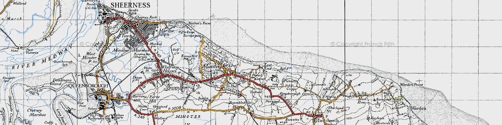 Old map of Brambledown in 1946
