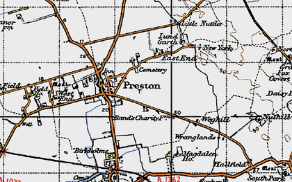 Old map of East End in 1947
