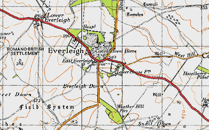Old map of Beach's Barn in 1940