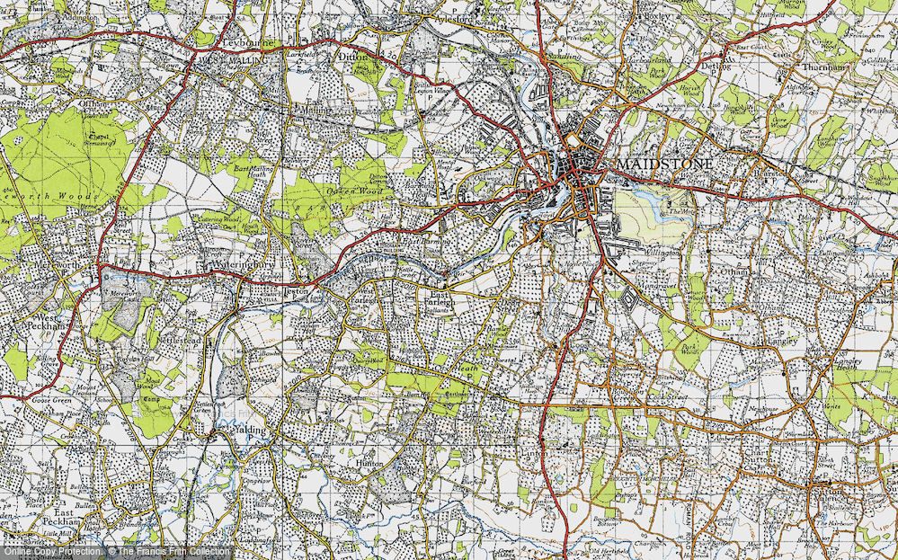 Old Map of East Farleigh, 1940 in 1940