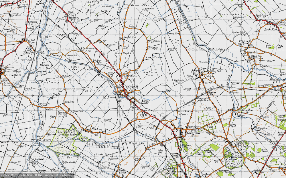 Old Map of East Fen Common, 1946 in 1946