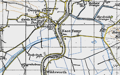 Old map of East Ferry in 1947