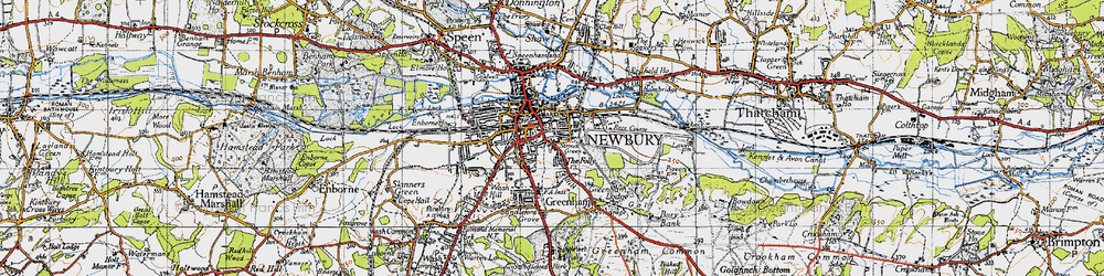 Old map of East Fields in 1945