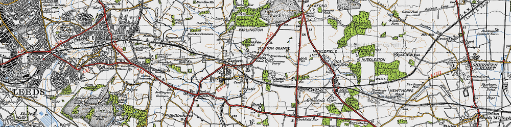 Old map of East Garforth in 1947