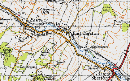 Old map of East Garston in 1947