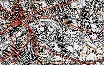 Old map of East Gateshead in 1947