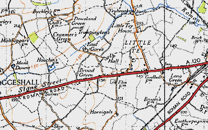 Old map of East Gores in 1945