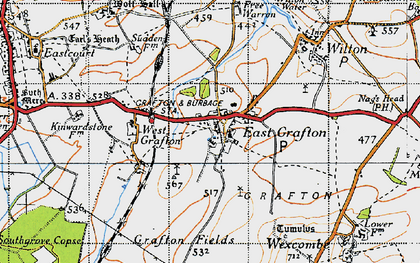 Old map of East Grafton in 1940