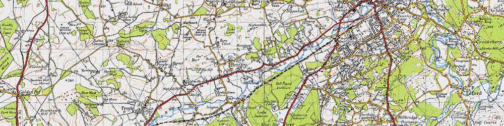 Old map of Bentley Sta in 1940