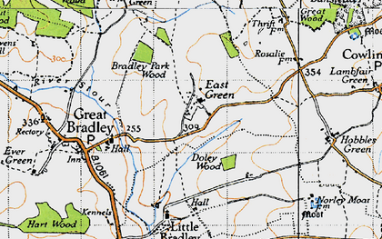 Old map of East Green in 1946