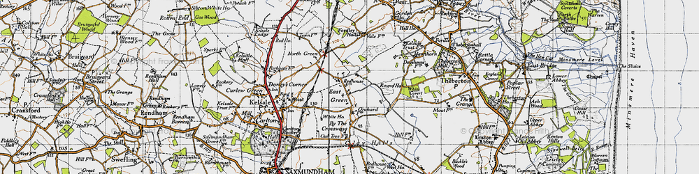 Old map of East Green in 1946