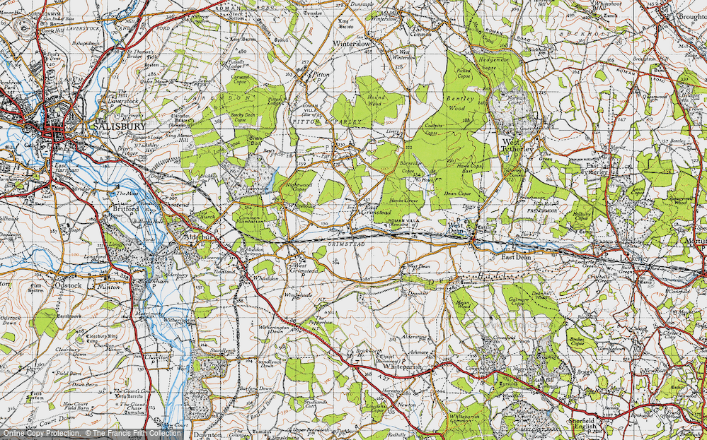 Old Map of East Grimstead, 1940 in 1940