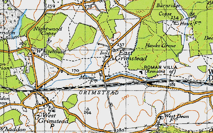 Old map of East Grimstead in 1940