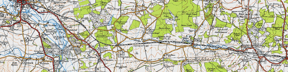 Old map of East Grimstead in 1940