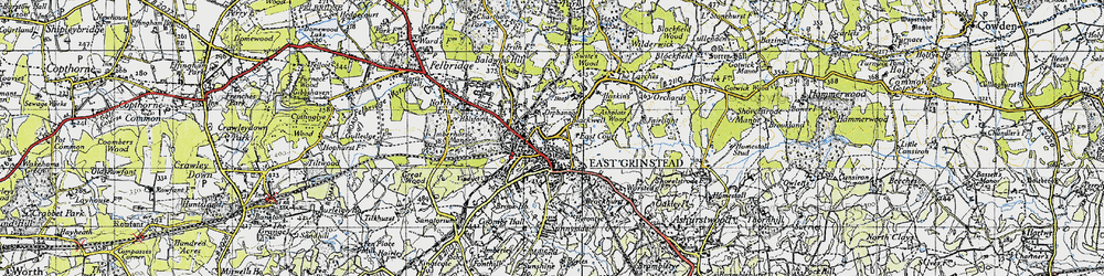 Old map of East Grinstead in 1946