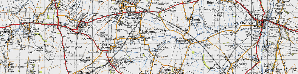 Old map of East Hagbourne in 1947