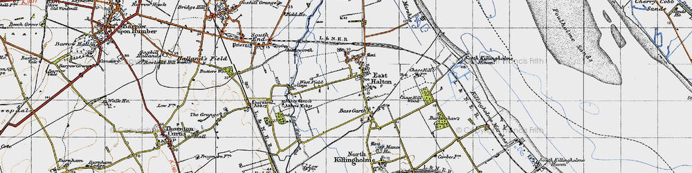 Old map of East Halton in 1947