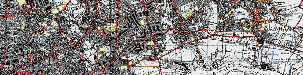 Old map of East Ham in 1946
