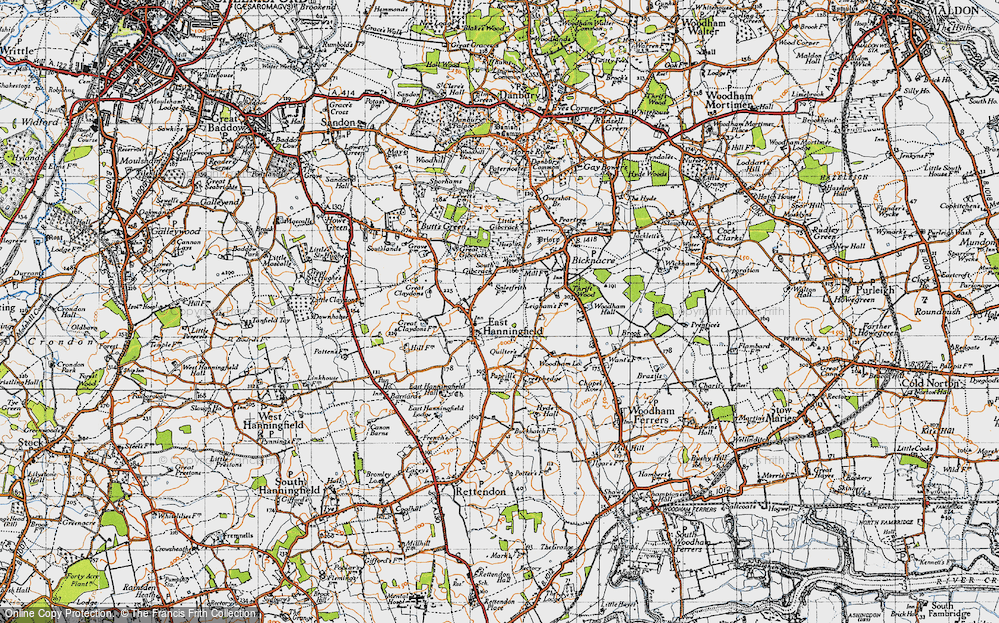 Old Map of East Hanningfield, 1945 in 1945