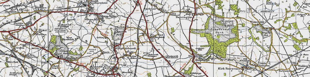 Old map of East Hardwick in 1947