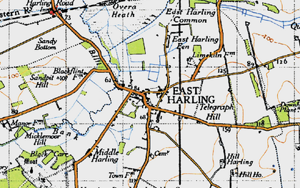 Old map of East Harling in 1946