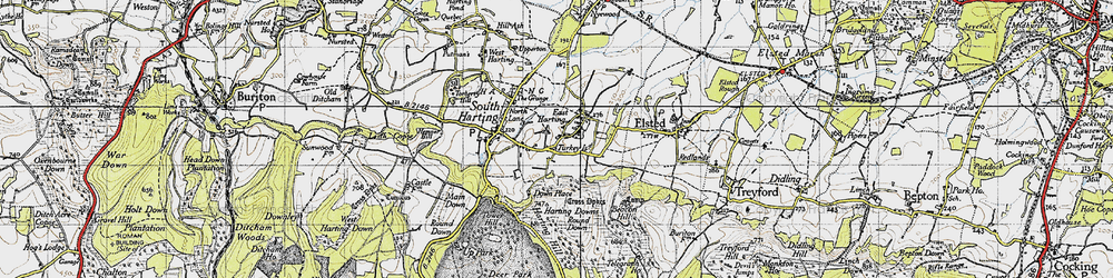 Old map of East Harting in 1945