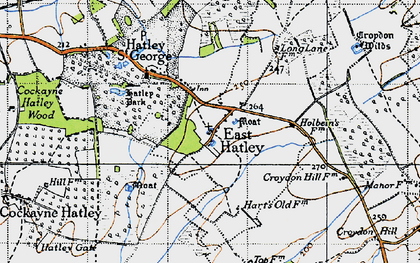 Old map of East Hatley in 1946