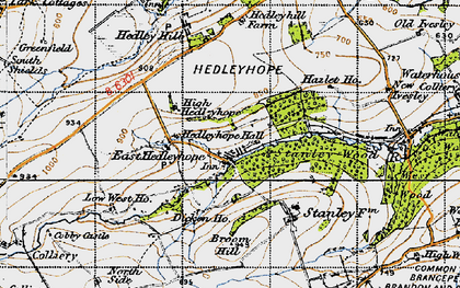 Old map of East Hedleyhope in 1947